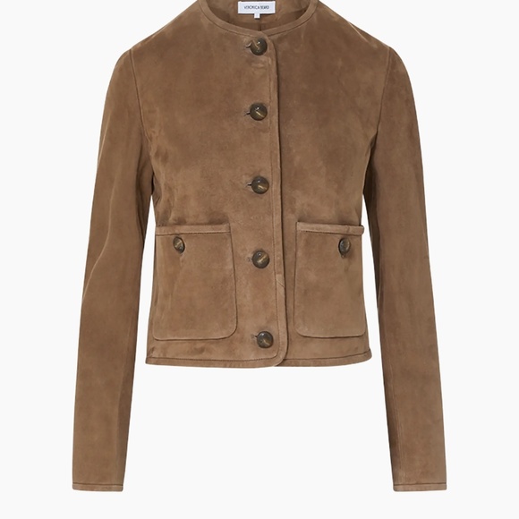 Veronica Beard Andrea Tailored Suede Jacket - Picture 1 of 4